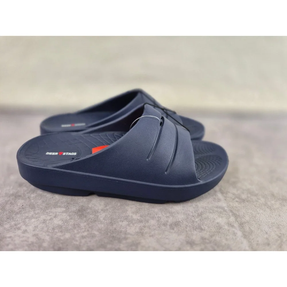 Deer Stags Ward Navy Blue Slides Kids Size 5 Big Kid Sandals S454
